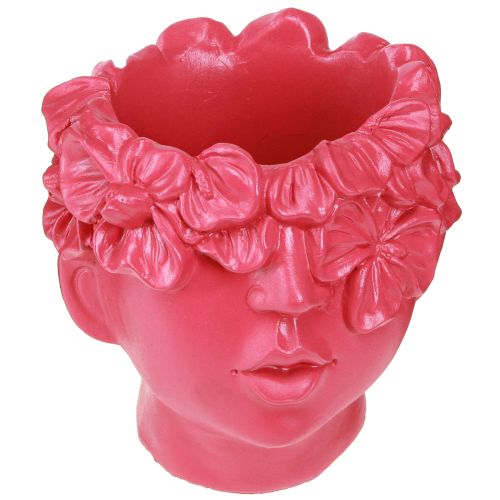 Plant Head Polyresin Bust Planter Pink 13.5×13×15cm