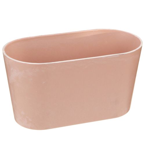 Floristik24 Plant bowl oval decorative bowl plastic pink-brown 20×10×11cm 3pcs