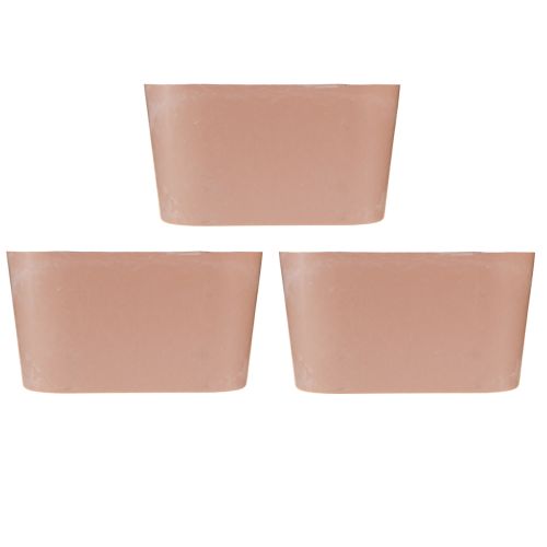 Product Plant bowl oval decorative bowl plastic pink-brown 20×10×11cm 3pcs