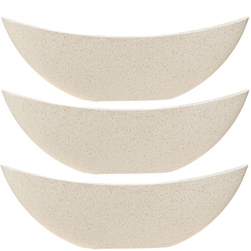 Product Planting Ship Plastic Plant Bowl Beige 28×9×9cm 3pcs