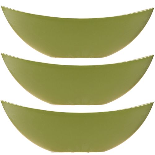 Product Plant Boat Plastic Decorative Bowl Green 28×9×9cm 3pcs