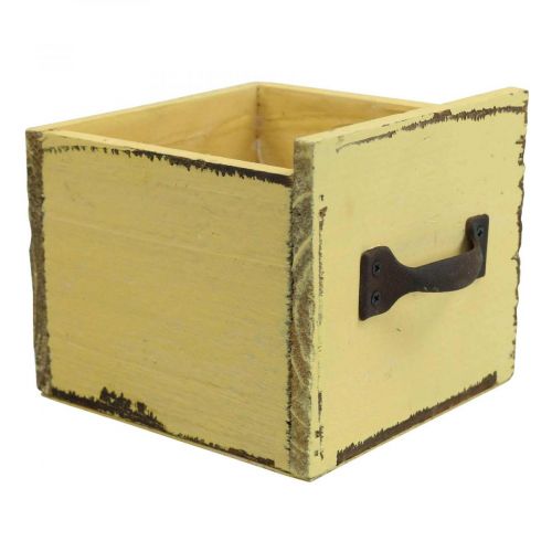 Floristik24 Plant drawer wooden decorative plant box yellow 12.5cm