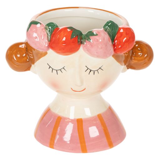 Product Flower pot Sleeping girl with strawberries Spring décor for living room 13cm