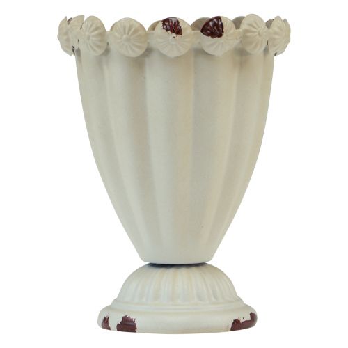 Product Cup vase metal decoration cup cream brown Ø9cm H13cm