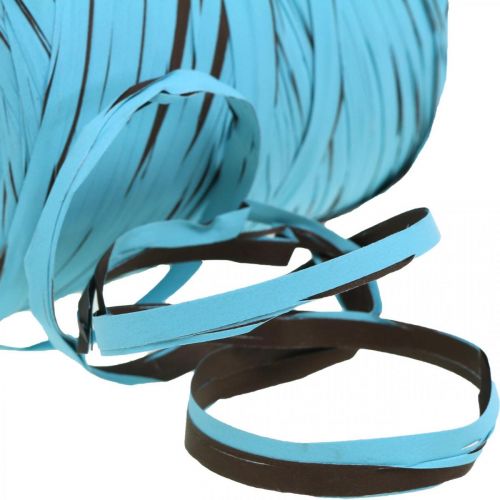 Product Decorative ribbon made of plastic, raffia, multicolor gift ribbon blue-brown L200m