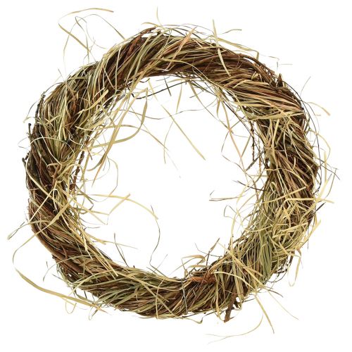 Product Vine wreath natural wreath with hay brown green Ø25cm 3 pcs