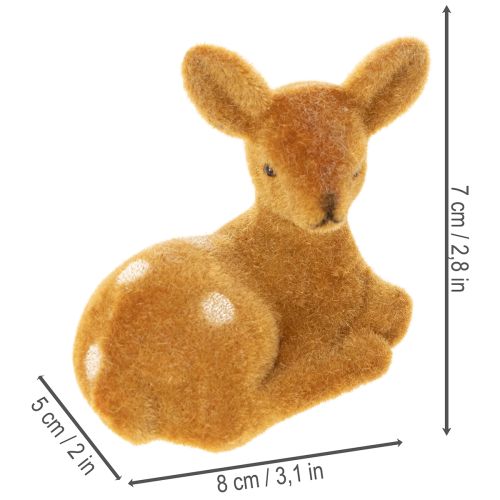 Product Deko Figur Set Lying Fawns 8cm, 6pcs, Brown Tones, Plastic, Indoor Decoration