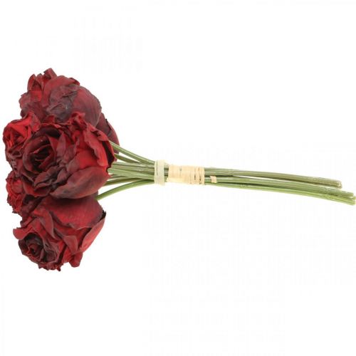 Product Artificial roses red, silk flowers, rose bunch L23cm 8 pcs