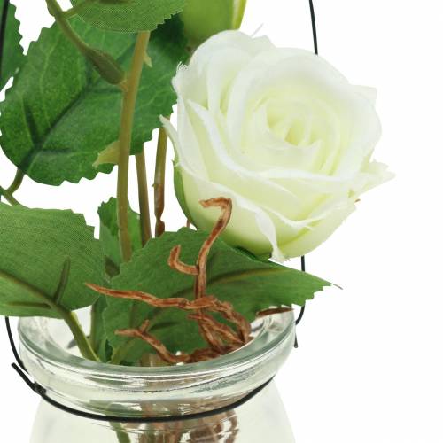 Product Rose in the glass white H23cm