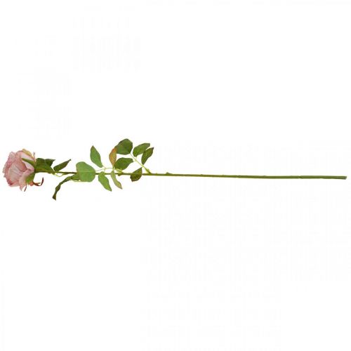 Product Deco rose pink, flower decoration, artificial rose L74cm Ø7cm