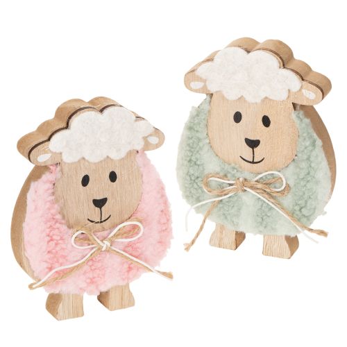 Product Wooden sheep decoration, cute decorative figure for spring and Easter, table decoration, 11cm, 6 pieces