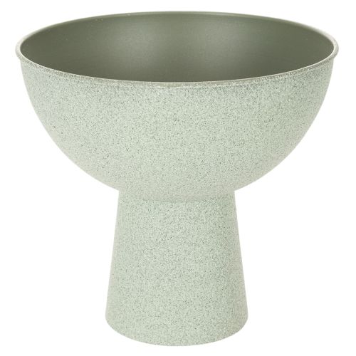 Product Metal Plant Bowl with Stand, 25cm, Green Granite Look