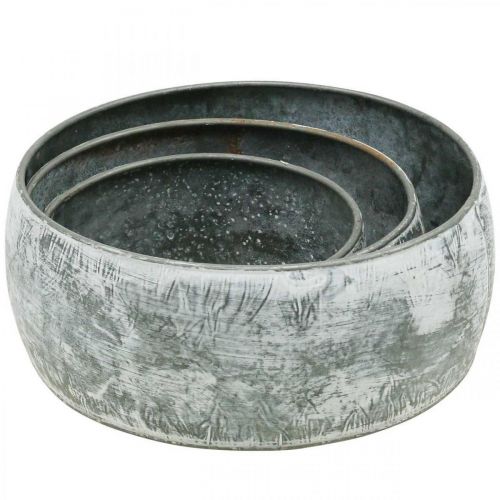 Product Decorative metal bowl round gray Ø22/18.5/14.5cm