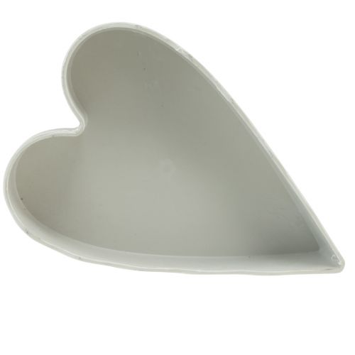 Product Bowl plastic heart plant bowl white gray 21×14.5×5.5cm
