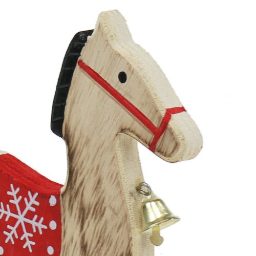 Product Rocking horse wood natural, red 21.5cm H21cm