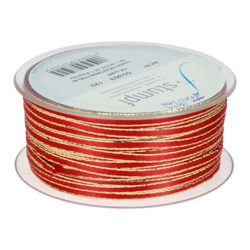 Product Ribbon gift ribbon stranded ribbon red gold 3mm 100m