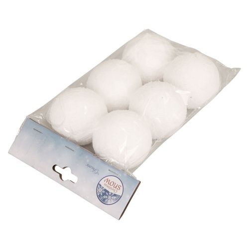 Product Snowballs Decoration Hanging Snow Artificial Ø7.5cm 6 pcs