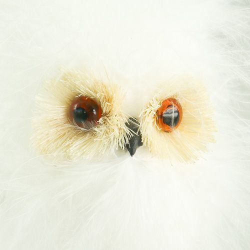 Product Snowy owl on wooden stick 7cm L28cm 6 pcs