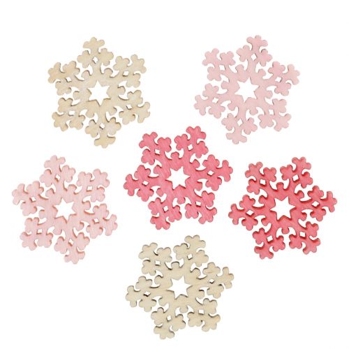 Snowflake Mix Pink, Rose, Natural Ø2cm 144 pcs