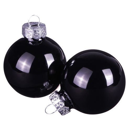 Floristik24 Black Christmas balls glass mini gloss Ø3cm 22 pcs