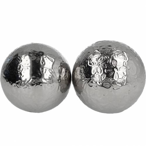 Floristik24 Floating ball flowers silver metal Ø5.5cm assorted 6pcs