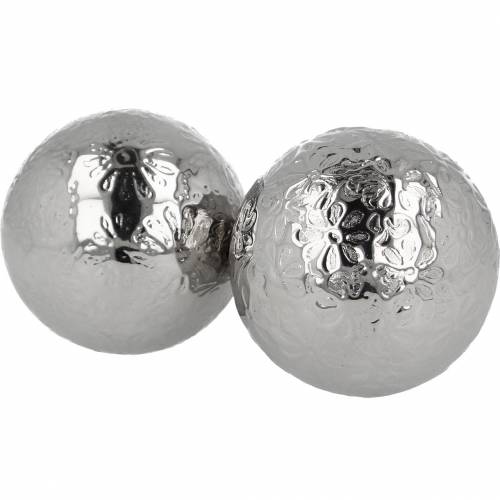 Floristik24 Floating ball flowers silver metal Ø5.5cm assorted 6pcs