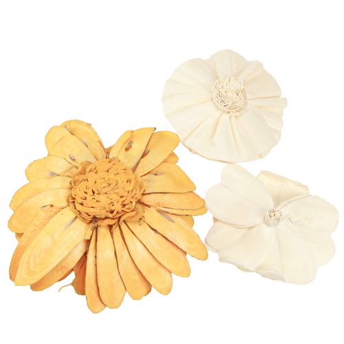 Product Sola Flowers Made of Wood Decorative Wooden Flowers Mix Orange 6-11cm 12-15 Pcs