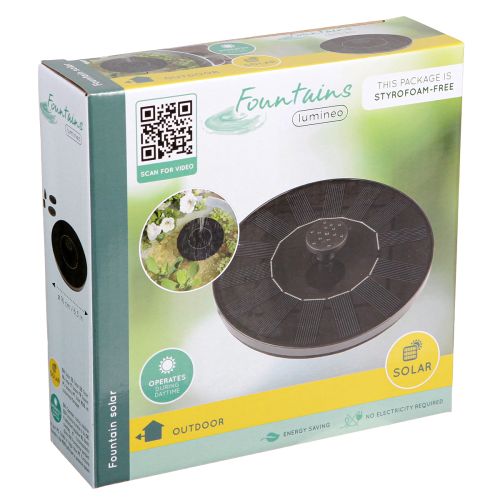 Solar Fountain Ø16cm Black 5 Nozzles