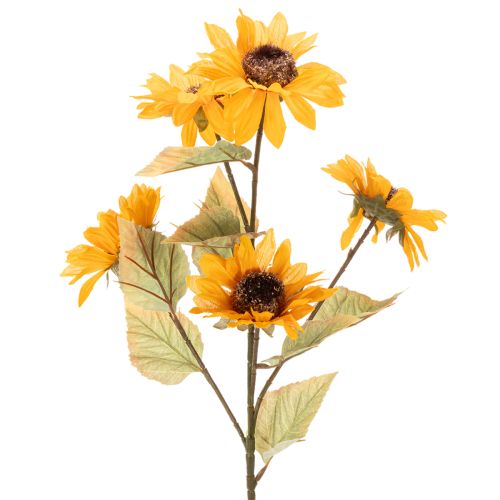 Product Artificial Sunflower Stems Set of 2 – 72cm, Yellow with Green Leaves, Indoor Decoration