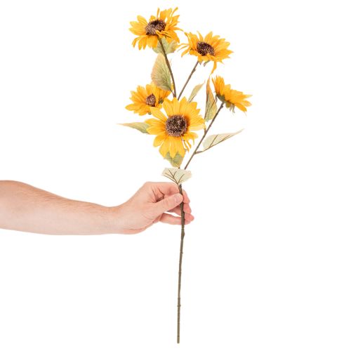 Product Artificial Sunflower Stems Set of 2 – 72cm, Yellow with Green Leaves, Indoor Decoration