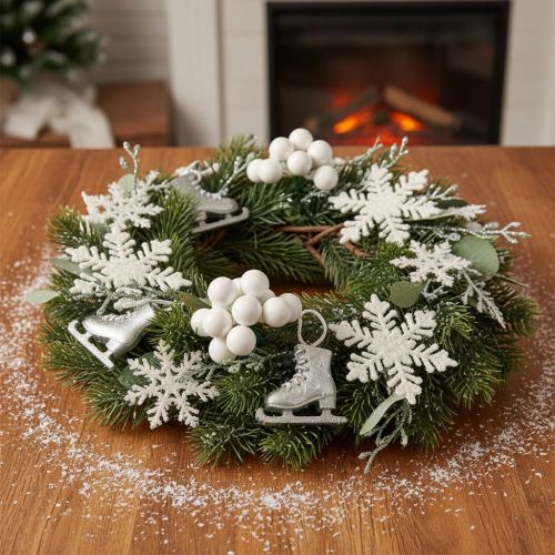 Product White Glass Mini Baubles on Wire, 25 mm, 140 Pieces for Floristry