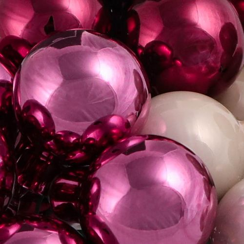 Product Mini baubles on wire Glass Berry Pink Beige Ø25mm 140pcs