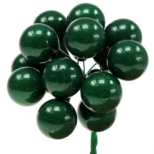 Floristik24 Mirror berries dark green Ø2cm 144 pcs