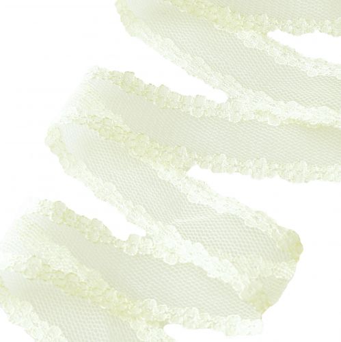 Product Lace ribbon wedding ribbon decorative ribbon lace yellow 20mm 20m