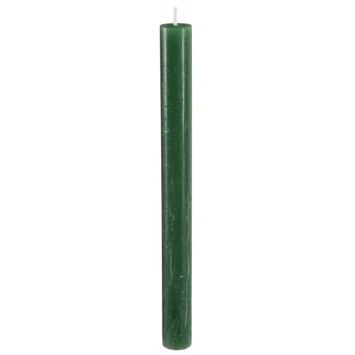 Floristik24 Taper candles colored candles dark green 21×240mm 12 pcs