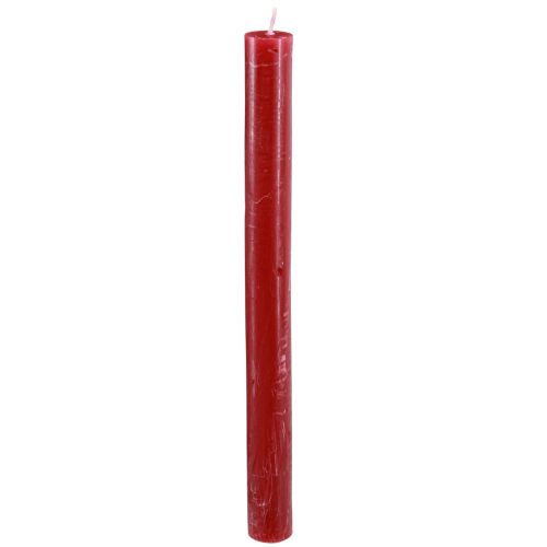 Floristik24 Taper candles colored candles dark red 21×240mm 12 pcs