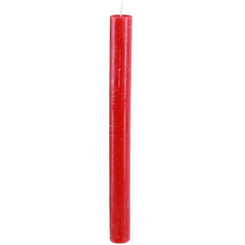 Floristik24 Taper candles colored candles red 21×240mm 12pcs