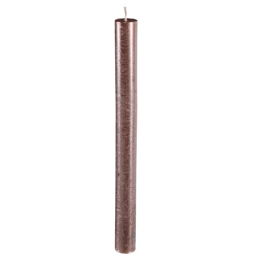 Taper candles dyed copper metallic 21×240mm 12 pcs