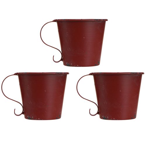 Product Candle holder vintage cup decoration wine red Ø9.5cm H8cm 3pcs