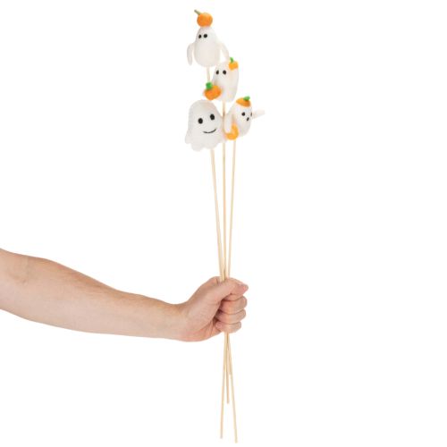 Product Ghost Figures on Wooden Sticks Halloween Decoration 54cm Set of 8