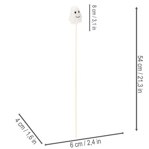 Product Ghost Figures on Wooden Sticks Halloween Decoration 54cm Set of 8