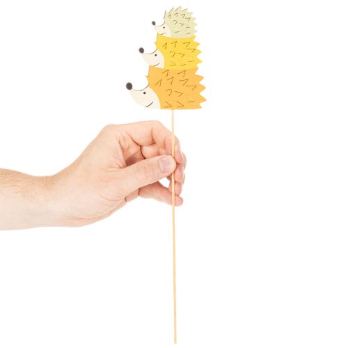 Product Decorative Wooden Hedgehog Family Garden Stakes 34cm, Set of 12