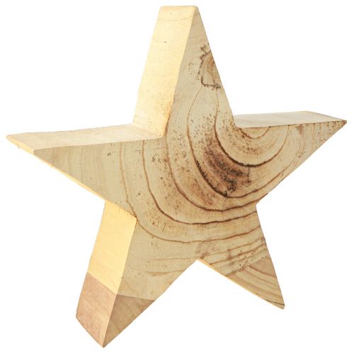 Wooden Star Wooden Star for Standing Paulownia Natural 30cm