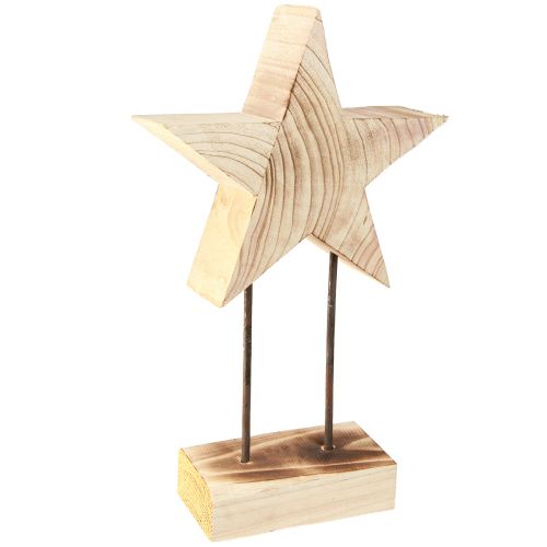 Star made of wood Paulownia Christmas star on base H48cm