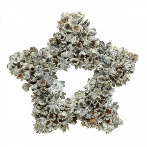 Product Star to hang up Christmas decoration white, glitter Ø15cm