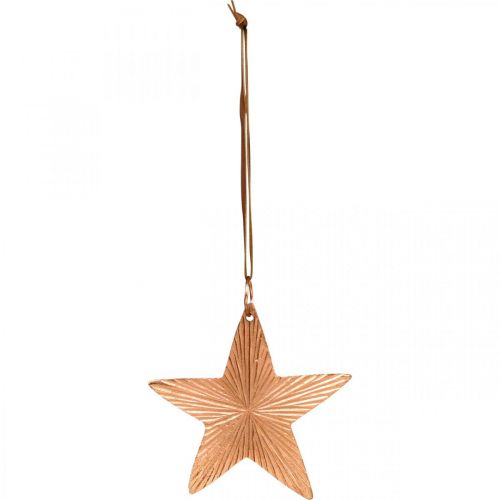 Product Star pendant, Christmas decoration, metal decoration copper-colored 9.5 × 9.5cm 3pcs