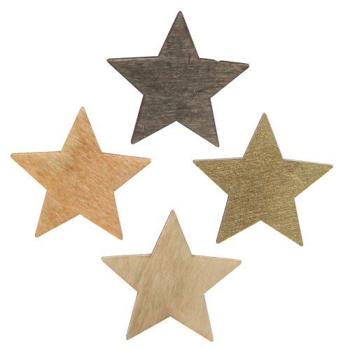 Product Stars for scattering wooden decoration Christmas Ø4cm 72 pcs