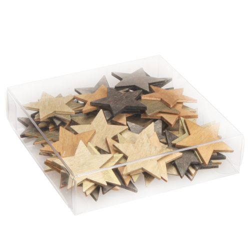 Product Stars for scattering wooden decoration Christmas Ø4cm 72 pcs