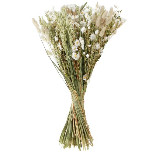 Product Bouquet Dried Flowers White Strawflowers Oats Lagurus 55cm