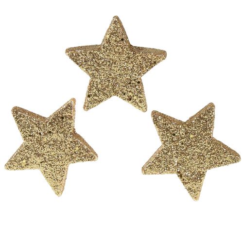 Floristik24 Scattered stars light gold glitter 4-5cm 40pcs